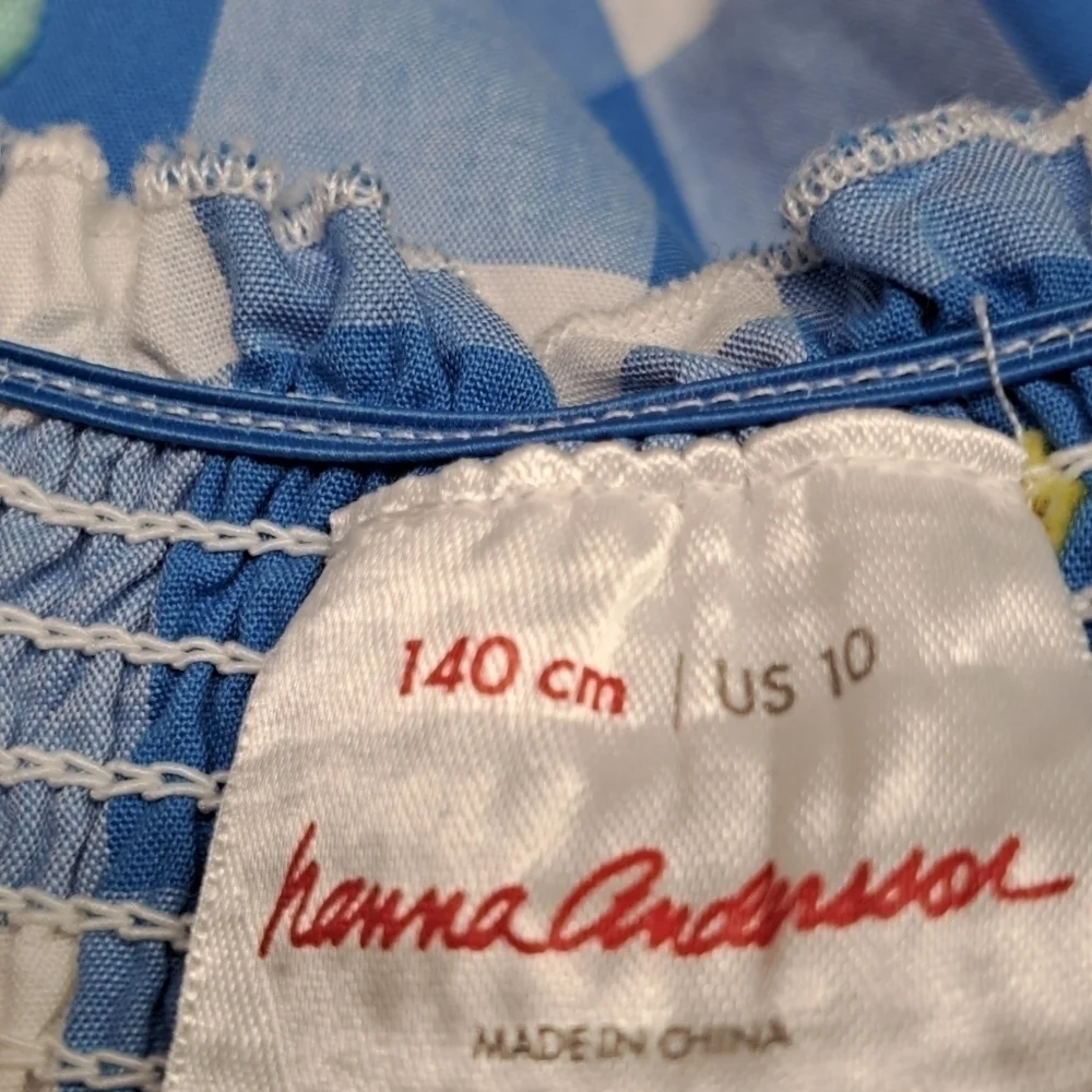 NWT Hanna Andersson Swiss Dot & Checked Dress  Size 140 (10)